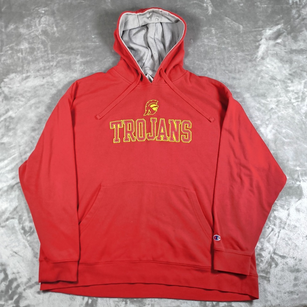 USC Trojans Hoodie Mens XXL Red Champion Pullover Football NCAA Sweatshirt